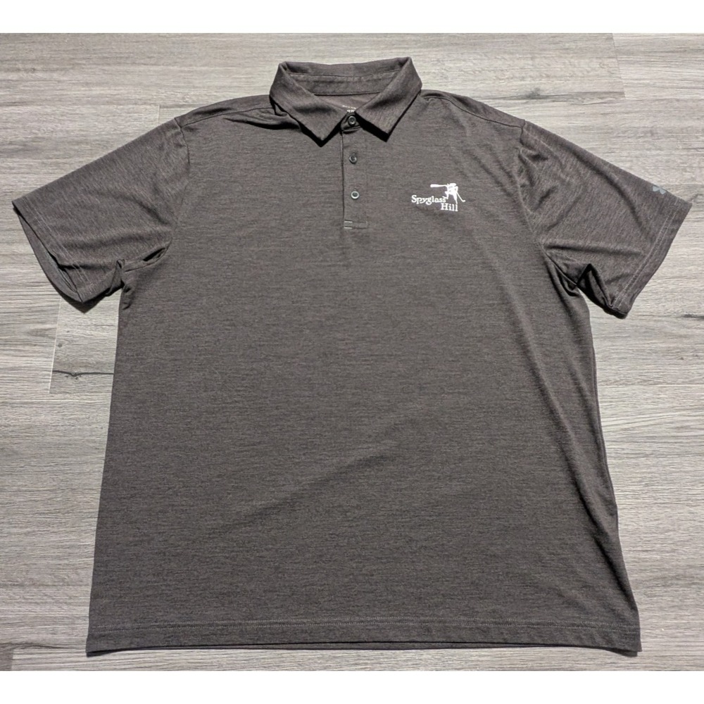 Under Armour Mens Charcoal Gray The Playoff Polo Spyglass Hill Golf Polo Size XL